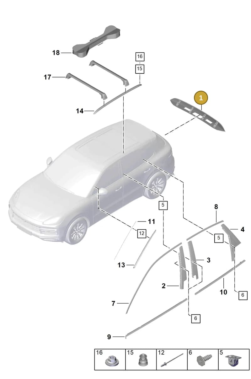 9Y0827574BG2X — Porsche Cayenne (2017-2023) diagram p51810000, position 1