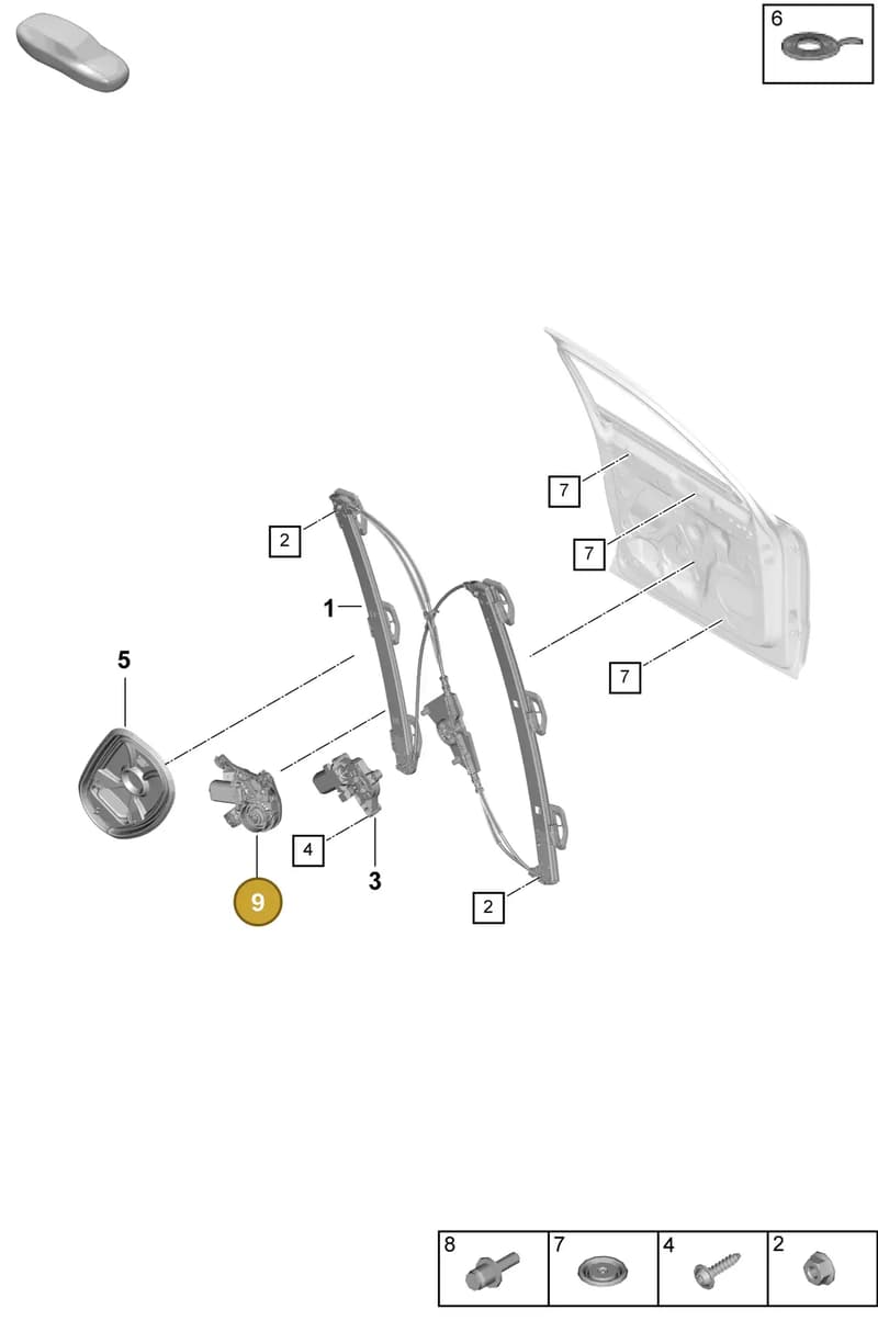 9Y0837003 — Porsche Cayenne Coupe (2023-2023) diagram p60804300, position 9