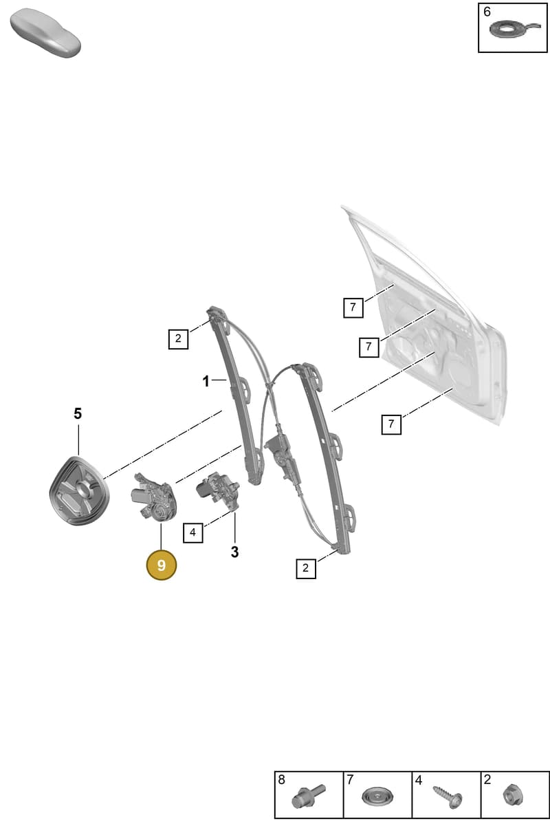 9Y0837004 — Porsche Cayenne Coupe (2023-2023) diagram p60804350, position 9