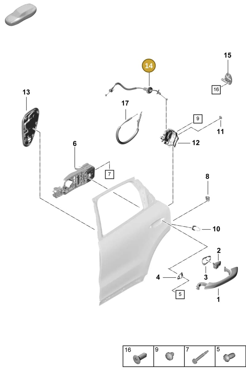 9Y0837085 — Porsche Cayenne Coupe (2023-2023) diagram p60804250, position 14
