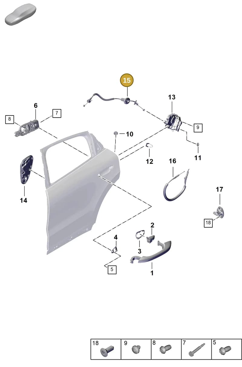 9Y0837085 — Porsche Cayenne Coupe (2023-2023) diagram p60804275, position 15