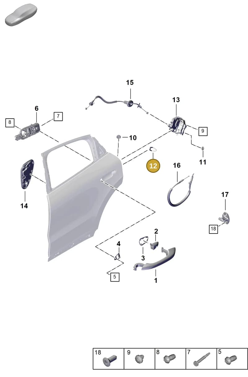 9Y0837087 — Porsche Cayenne Coupe (2023-2023) diagram p60804275, position 12