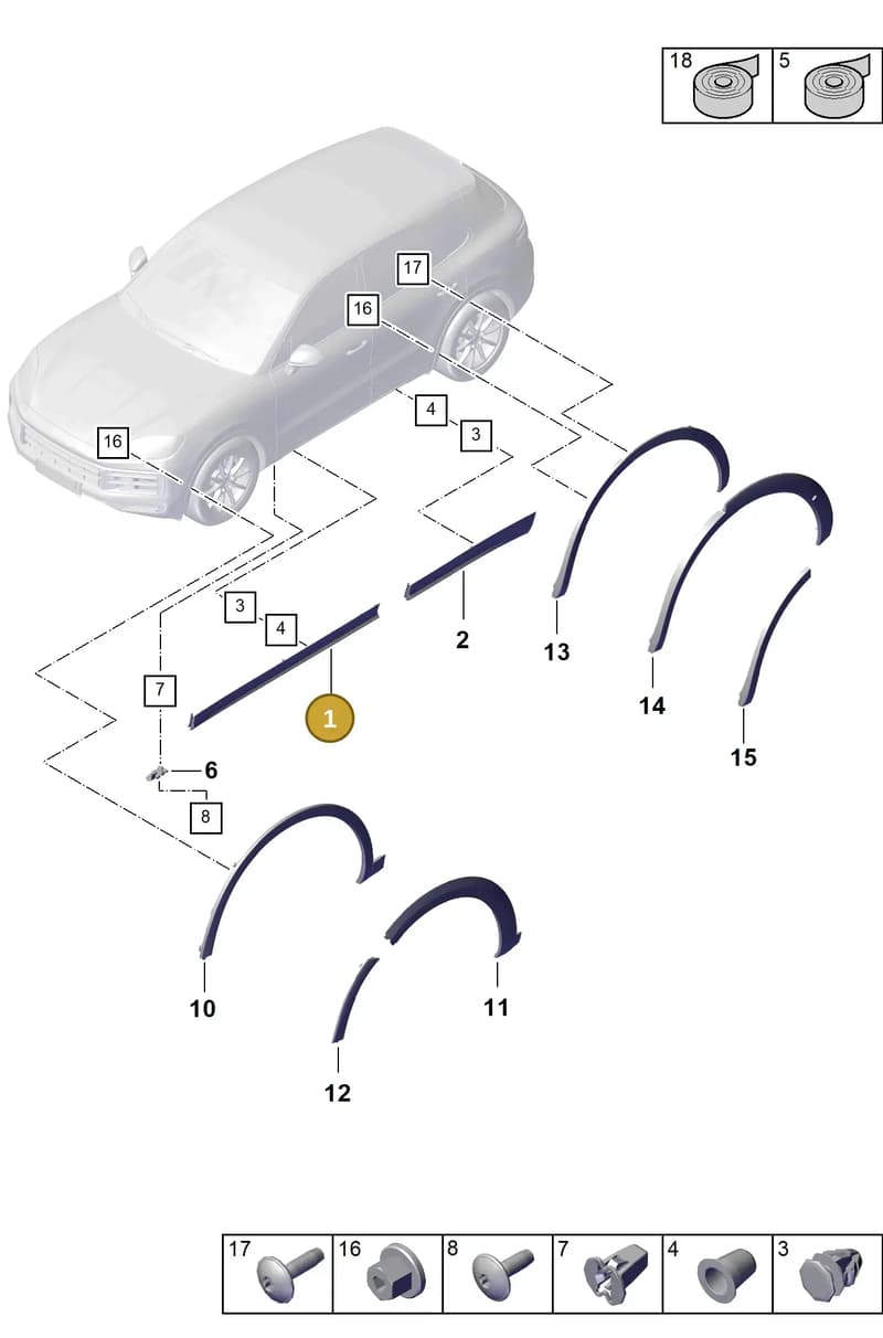 9Y0837095CYOK1 — Porsche Cayenne Hybrid Coupe (2023-) diagram p60810300, position 1
