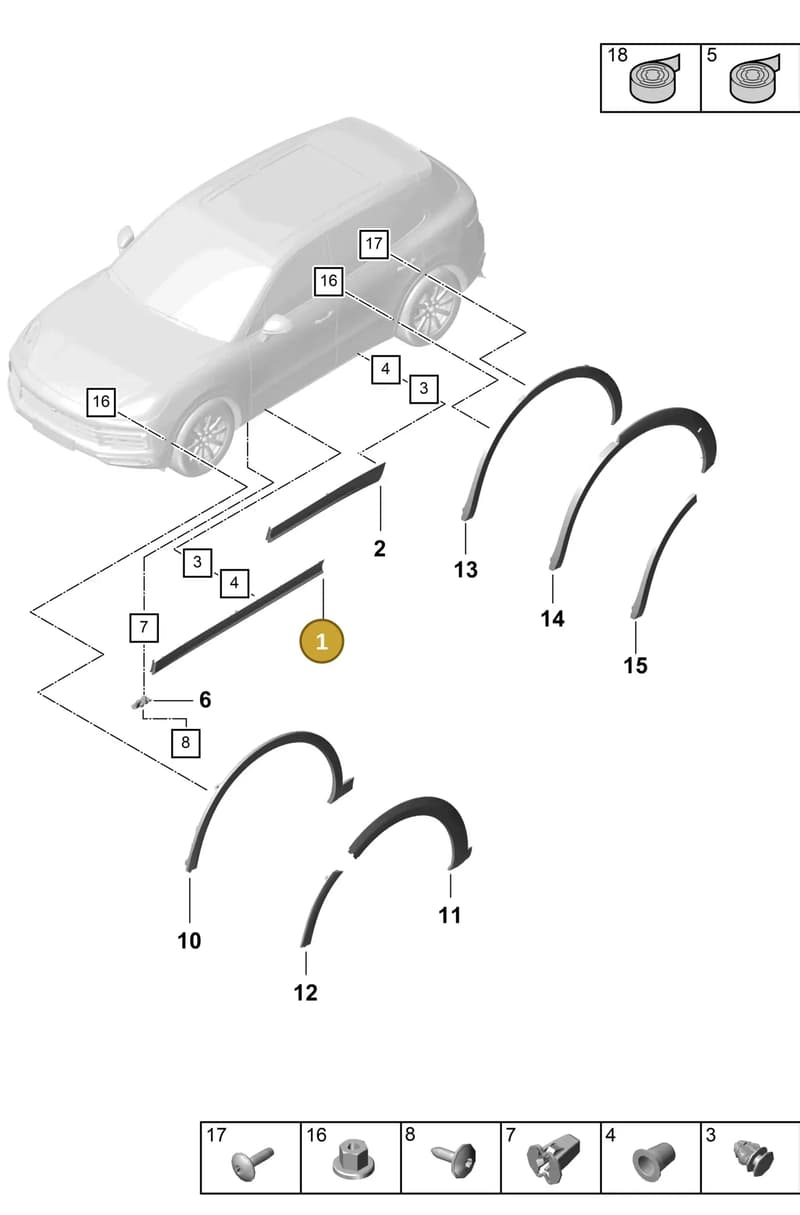 9Y0837096CYOK1 — Porsche Cayenne (2017-2023) diagram p51810020, position 1