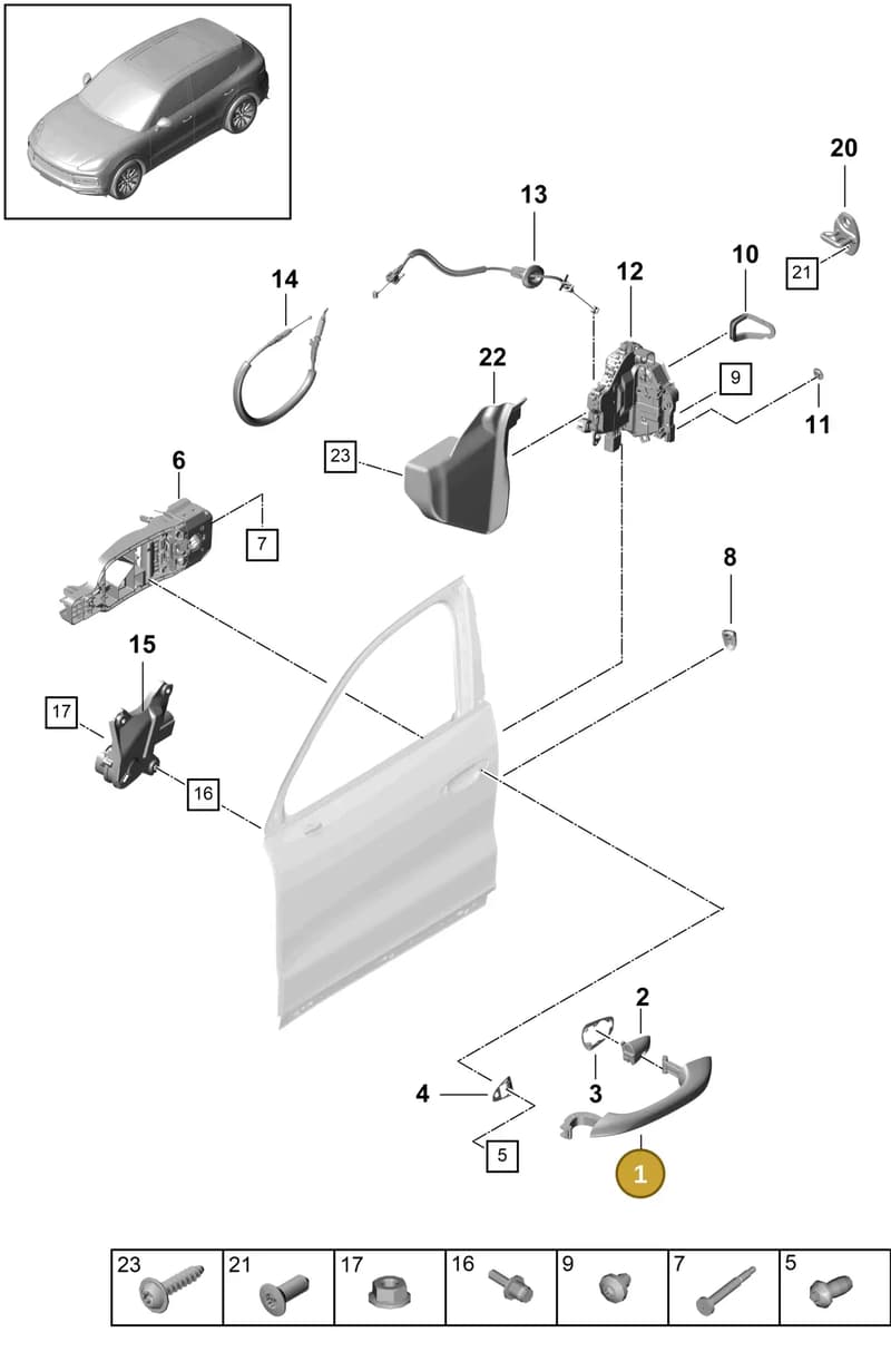 9Y0837206FG2X — Porsche Cayenne (2017-2023) diagram p51804030, position 1