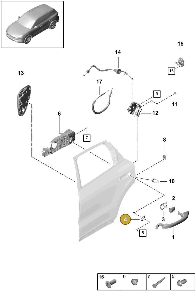 9Y0837209A — Porsche Cayenne (2017-2023) diagram p51804045, position 4
