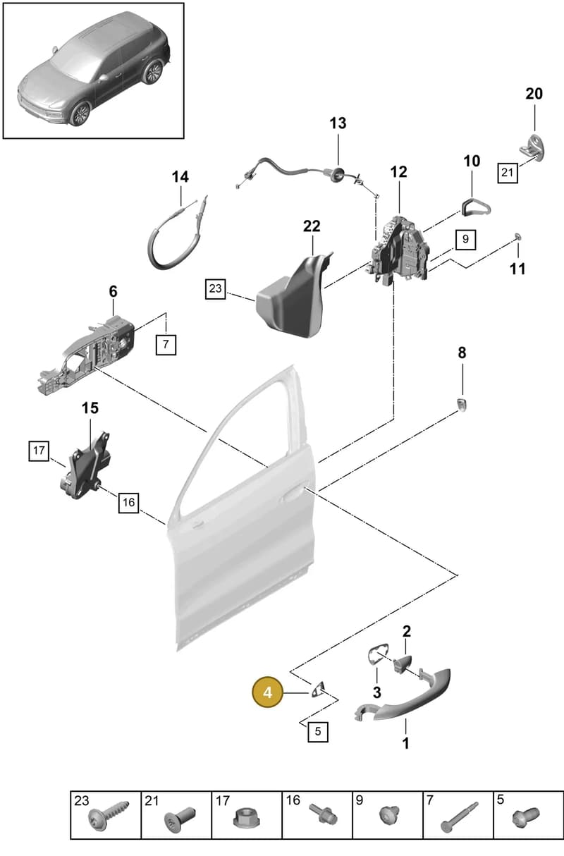 9Y0837210A — Porsche Cayenne (2017-2023) diagram p51804030, position 4