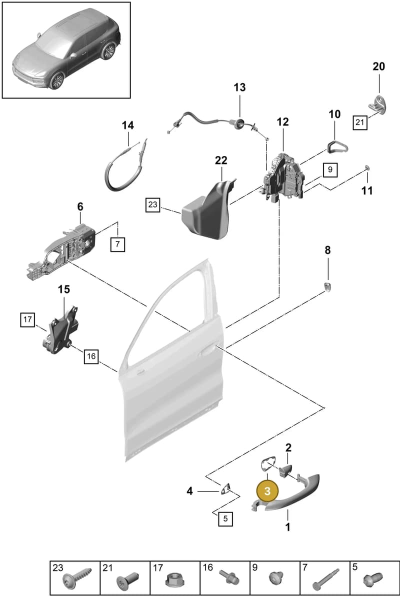 9Y0837277B — Porsche Cayenne (2017-2023) diagram p51804030, position 3