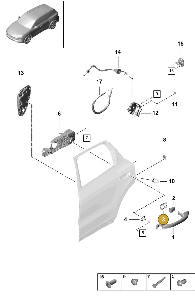 9Y0837277B — Porsche Cayenne (2017-2023) diagram p51804045, position 3
