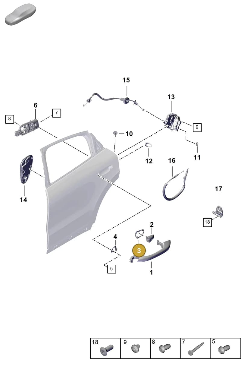 9Y0837277B — Porsche Cayenne Coupe (2023-2023) diagram p60804275, position 3