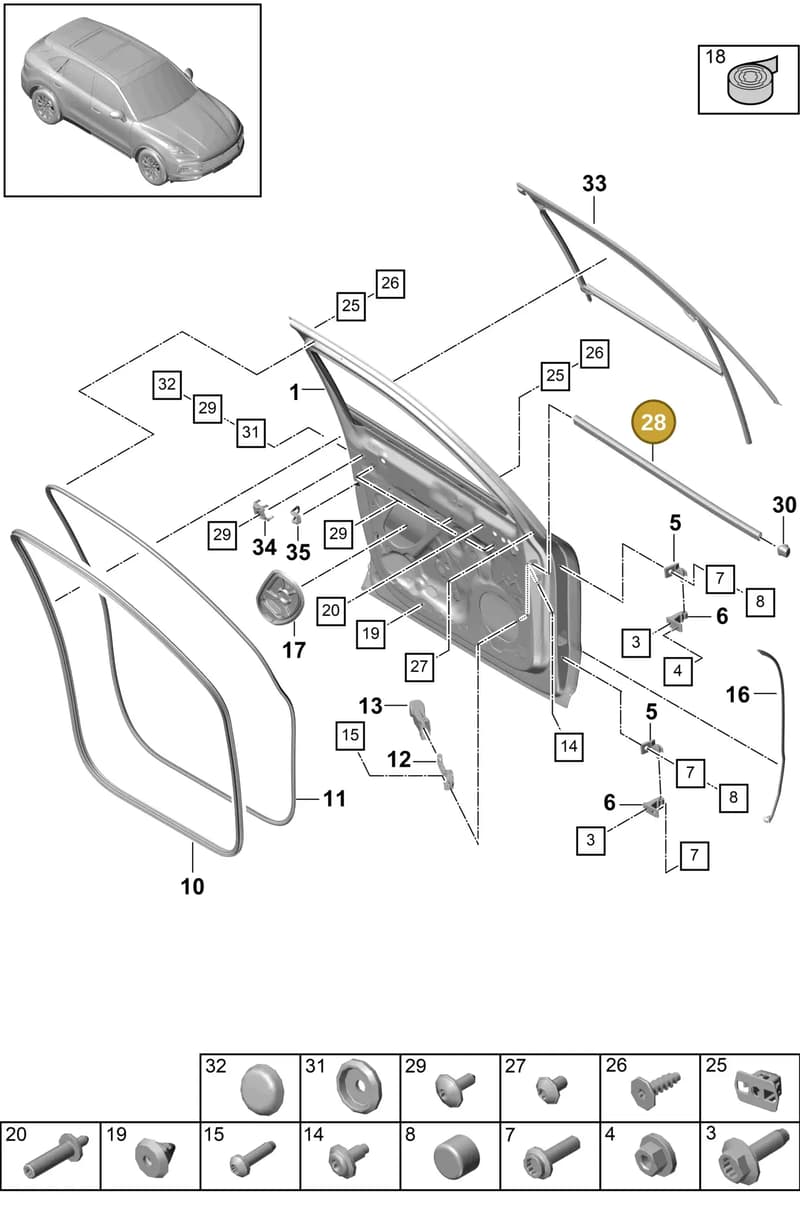 9Y0837417D — Porsche Cayenne (2017-2023) diagram p51804000, position 28