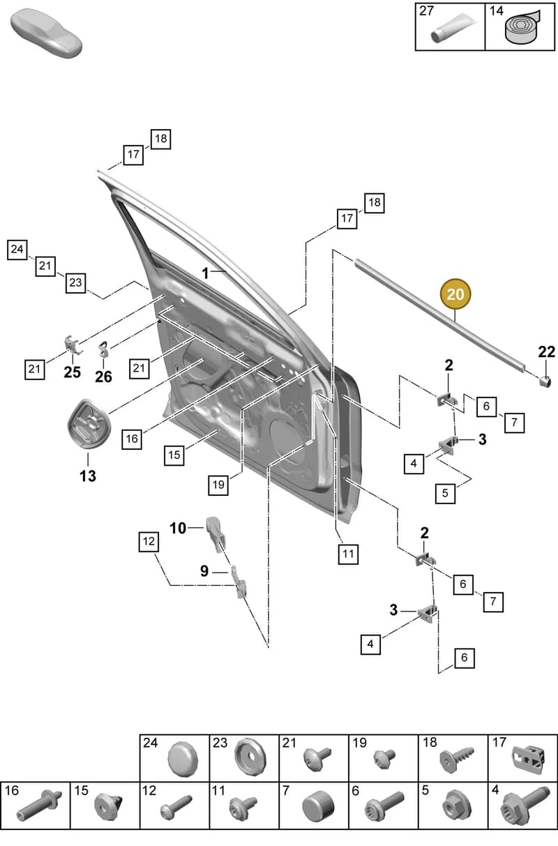 9Y0837418D — Porsche Cayenne Coupe (2023-2023) diagram p60804000, position 20