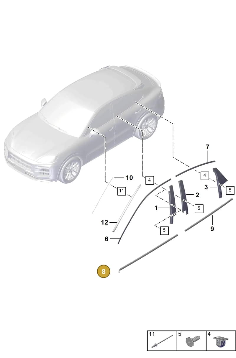 9Y0837476HGV9 — Porsche Cayenne Hybrid Coupe (2023-) diagram p60810150, position 8