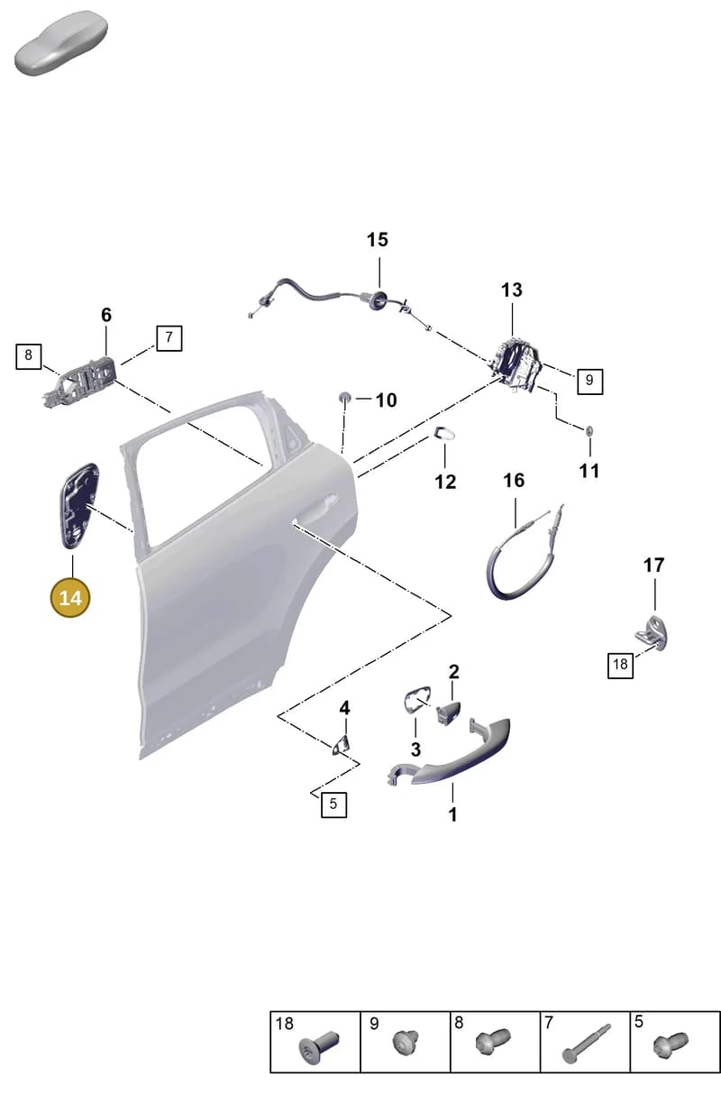 9Y0839003A — Porsche Cayenne Coupe (2023-2023) diagram p60804275, position 14