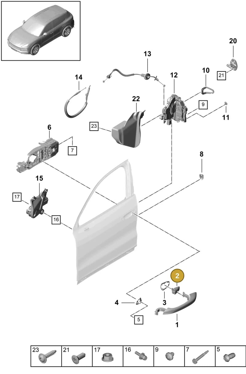 9Y0839329 — Porsche Cayenne (2017-2023) diagram p51804030, position 2