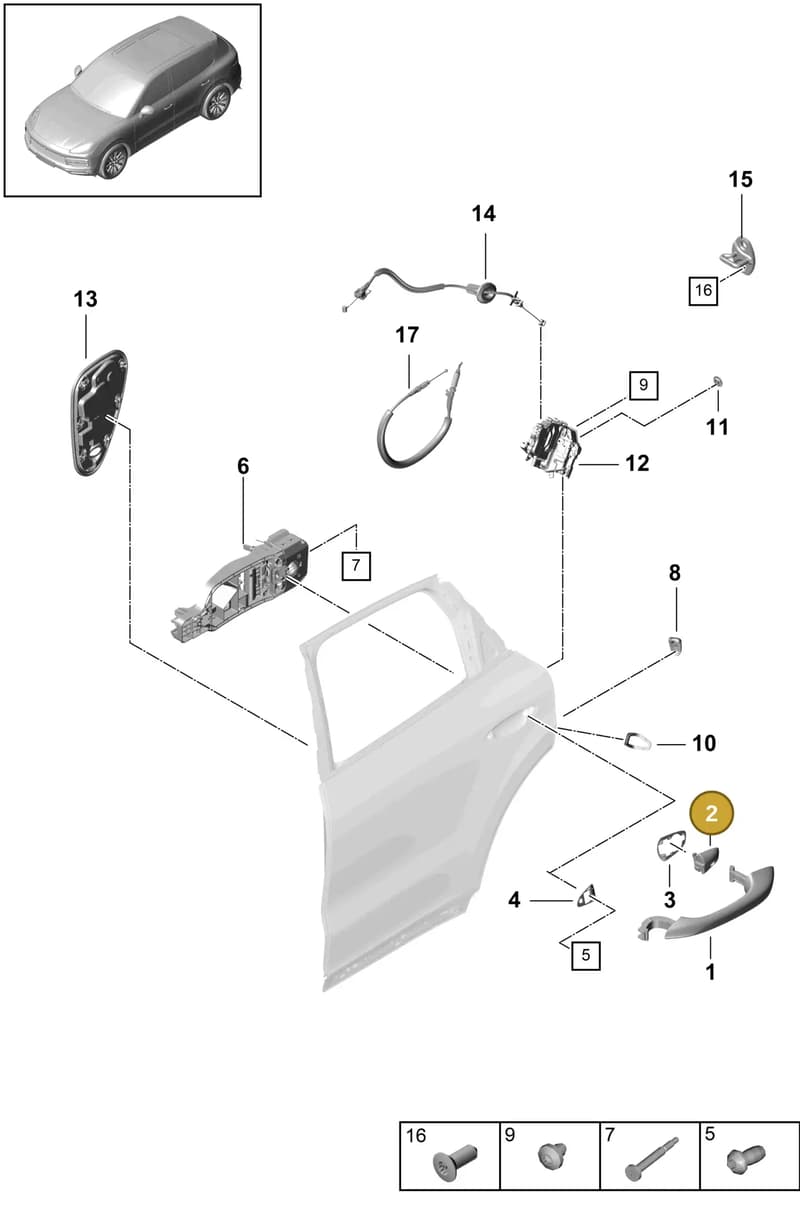 9Y0839329 — Porsche Cayenne (2017-2023) diagram p51804045, position 2