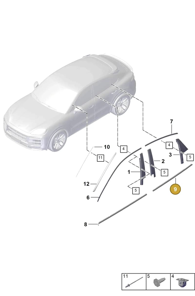 9Y0839476HGV9 — Porsche Cayenne Hybrid Coupe (2023-) diagram p60810150, position 9