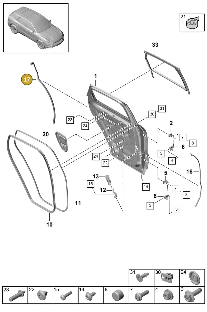 9Y0839762B — Porsche Cayenne (2017-2023) diagram p51804015, position 17