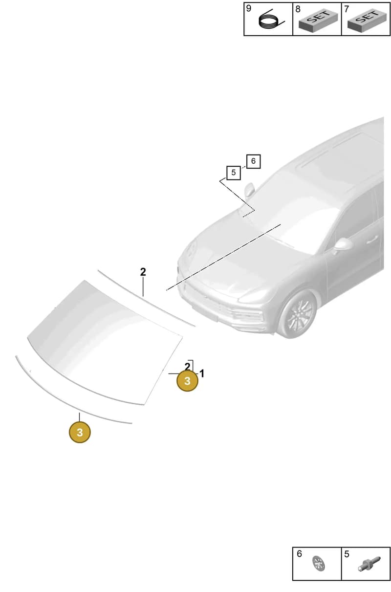 9Y0845025G — Porsche Cayenne (2017-2023) diagram p51805000, position 3