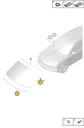 9Y0845026G Porsche Side Window