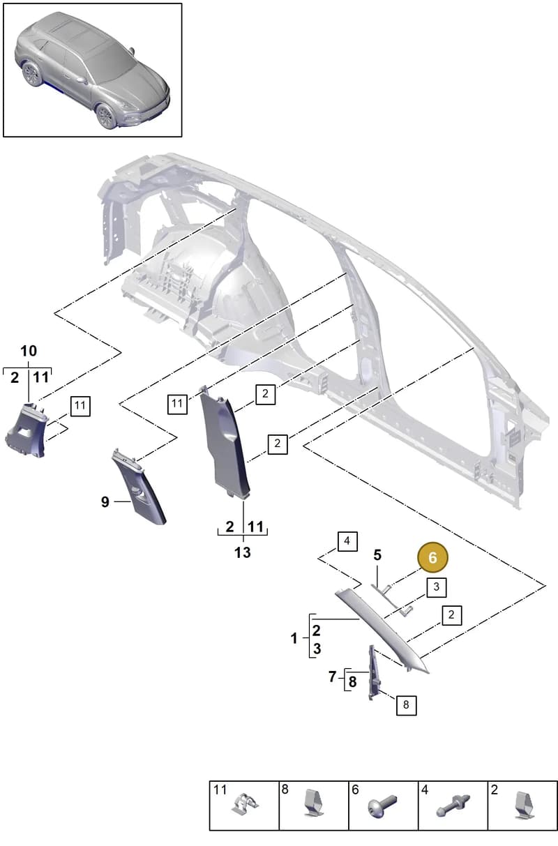 9Y0853173P — Porsche Cayenne (2017-2023) diagram p51807020, position 6