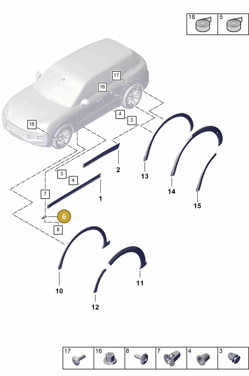 9Y0853647B — Porsche Cayenne Coupe (2023-2023) diagram p60810350, position 6