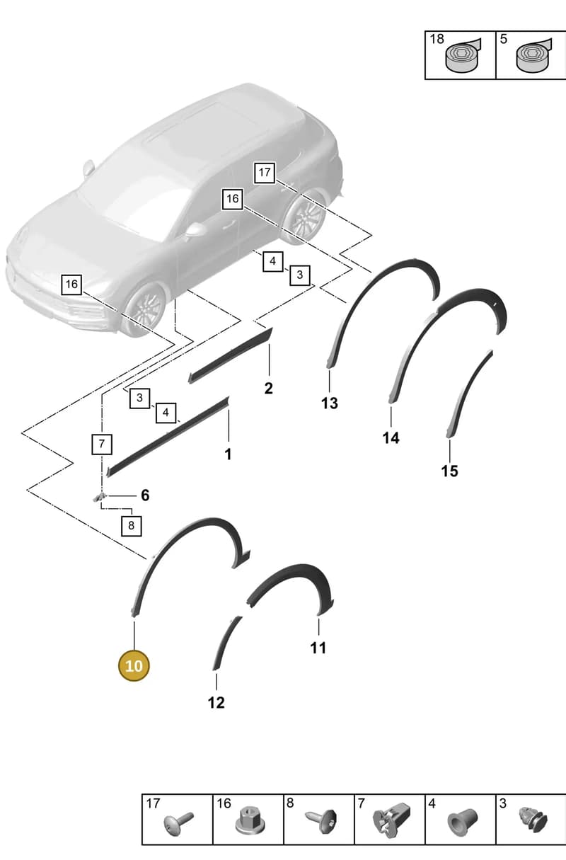 9Y0853717JOK1 — Porsche Cayenne (2017-2023) diagram p51810020, position 10