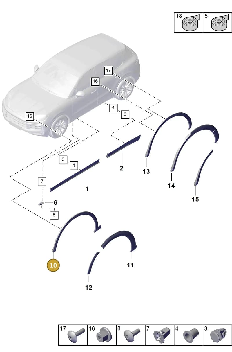 9Y0853718KG2X — Porsche Cayenne Hybrid Coupe (2023-) diagram p60810300, position 10