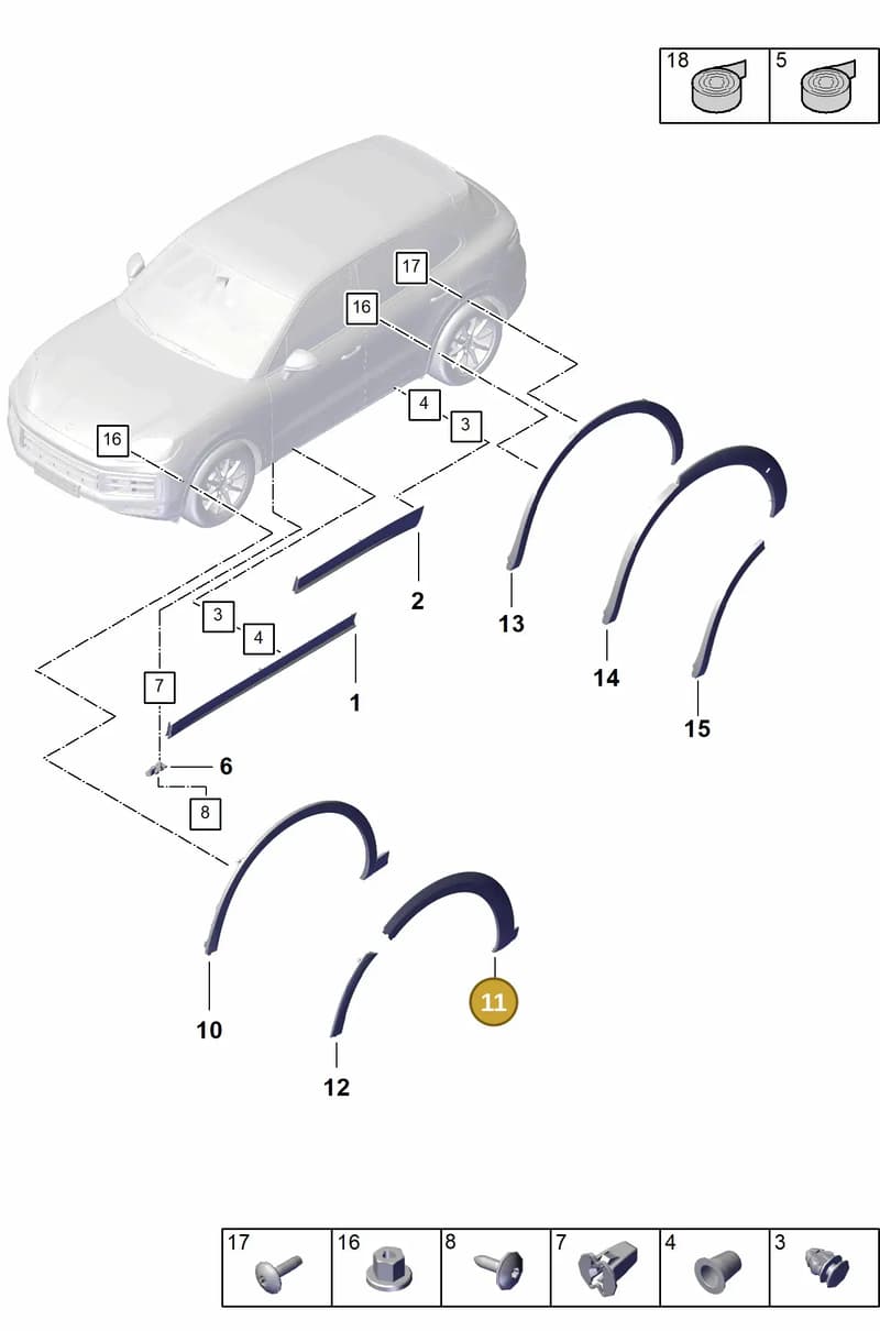 9Y0853818DG2X — Porsche Cayenne Coupe (2023-2023) diagram p60810350, position 11