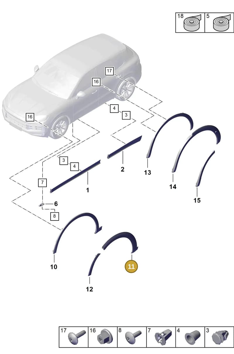 9Y0853818DG2X — Porsche Cayenne Coupe (2023-2023) diagram p60810300, position 11