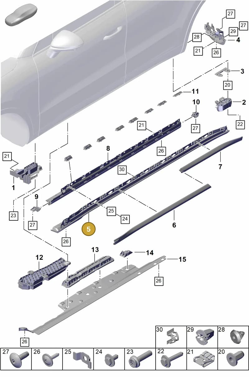 9Y0853857AOK1 — Porsche Cayenne Hybrid Coupe (2023-) diagram p60810240, position 5