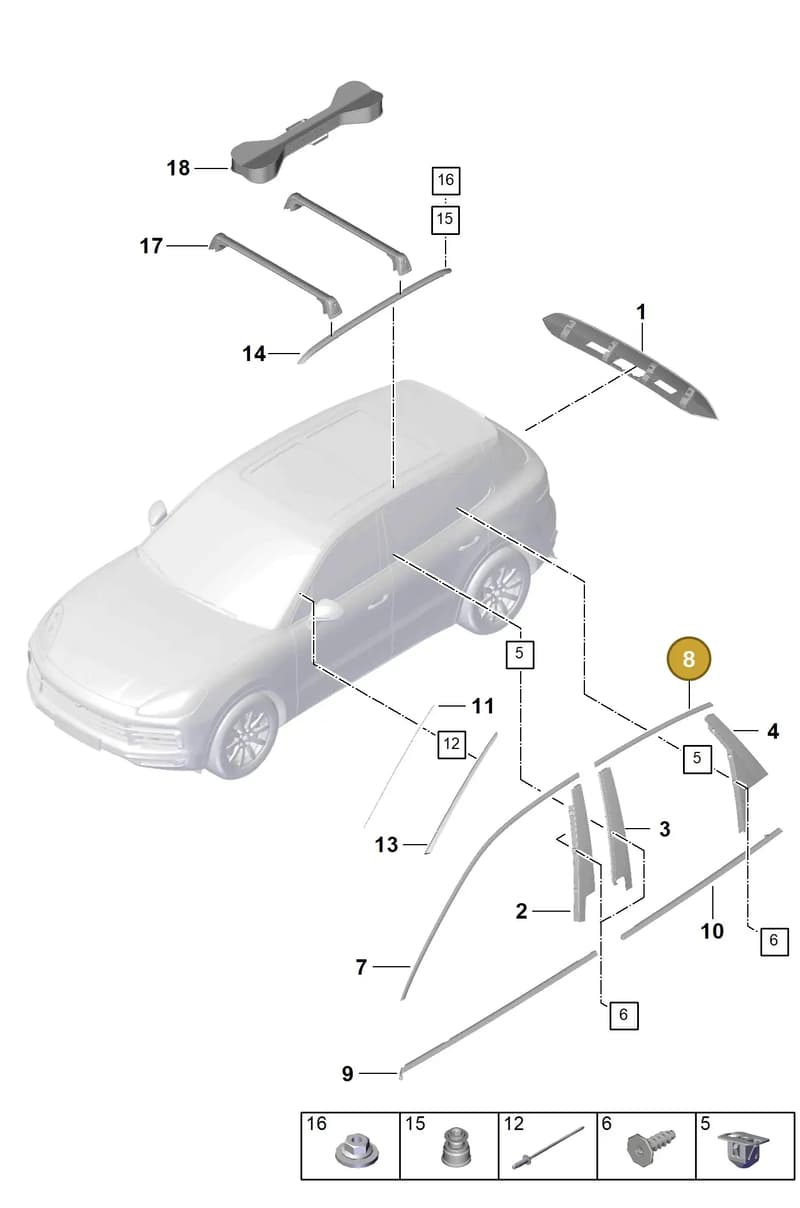 9Y0853908A041 — Porsche Cayenne (2017-2023) diagram p51810000, position 8