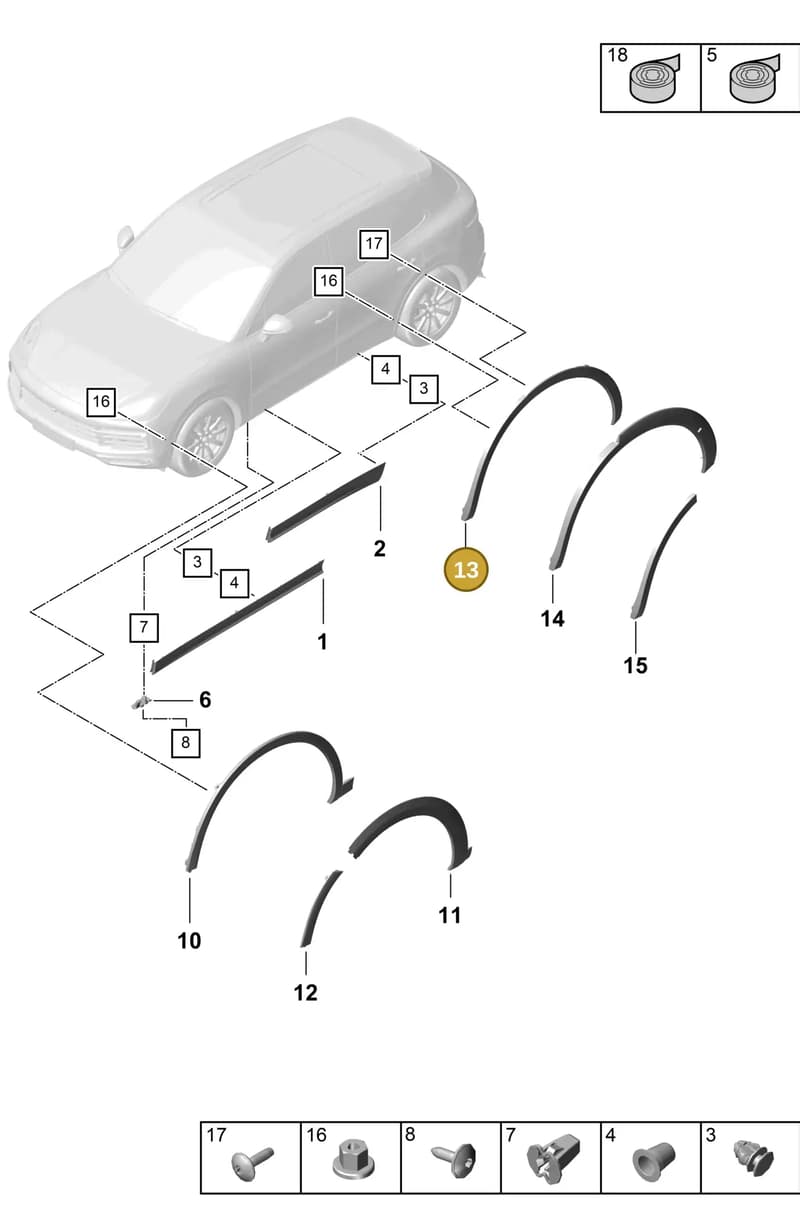 9Y0854731KG2X — Porsche Cayenne (2017-2023) diagram p51810020, position 13