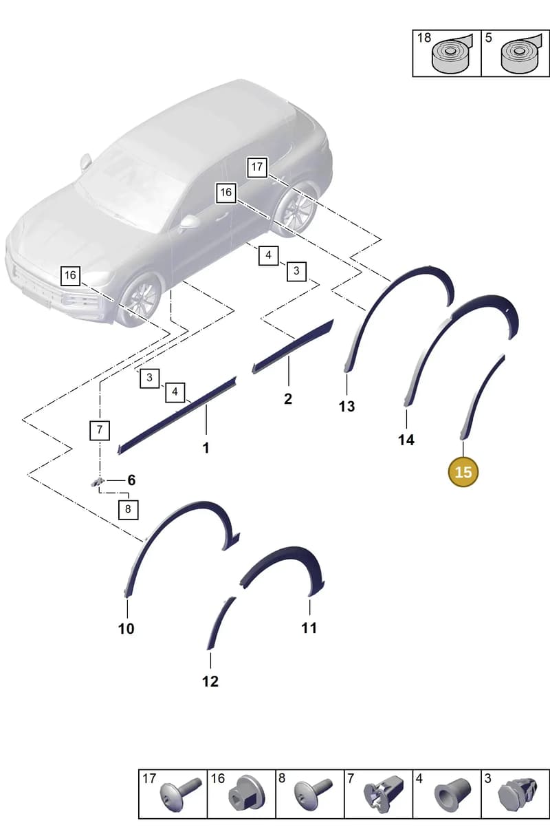9Y0854827AG2X — Porsche Cayenne Coupe (2023-2023) diagram p60810300, position 15