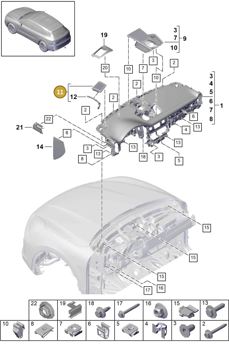 9Y0857210OH7 — Porsche Cayenne (2017-2023) diagram p51809000, position 11
