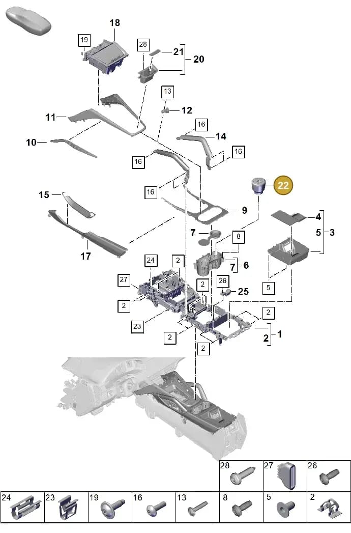 9Y0857311A1E0 — Porsche Cayenne Coupe (2023-2023) diagram p60809300, position 22