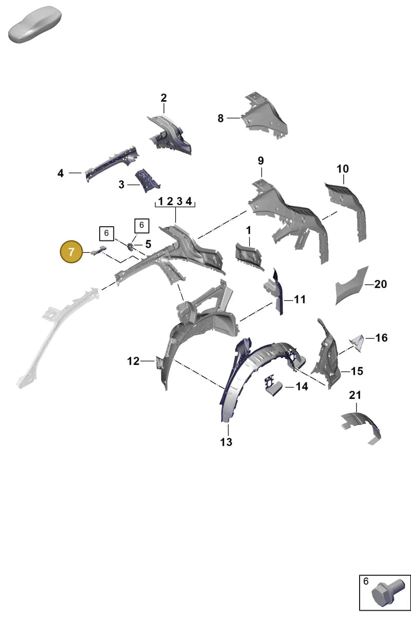 9Y0857647A — Porsche Cayenne Coupe (2023-2023) diagram p60801520, position 7