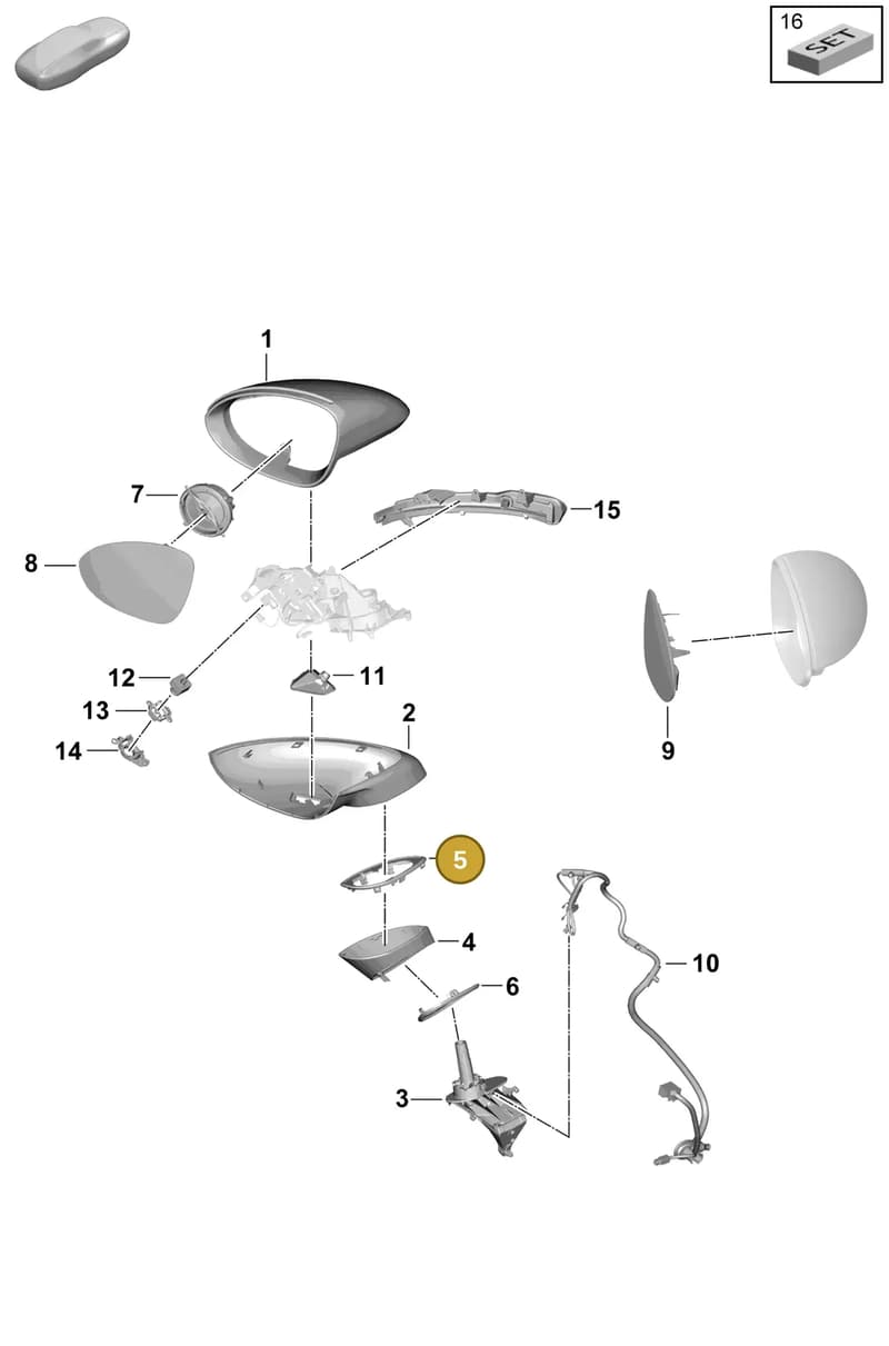 9Y0857680 — Porsche Cayenne Coupe (2023-2023) diagram p60809500, position 5