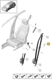 9Y0857754B Porsche Belt Latch