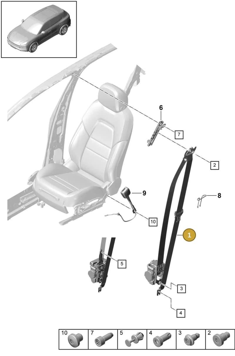 9Y0857805CHCP — Porsche Cayenne (2017-2023) diagram p51812000, position 1