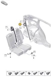 9Y0857806JM3C Porsche Three-Point Safety Belt (Carmine Red M3C)