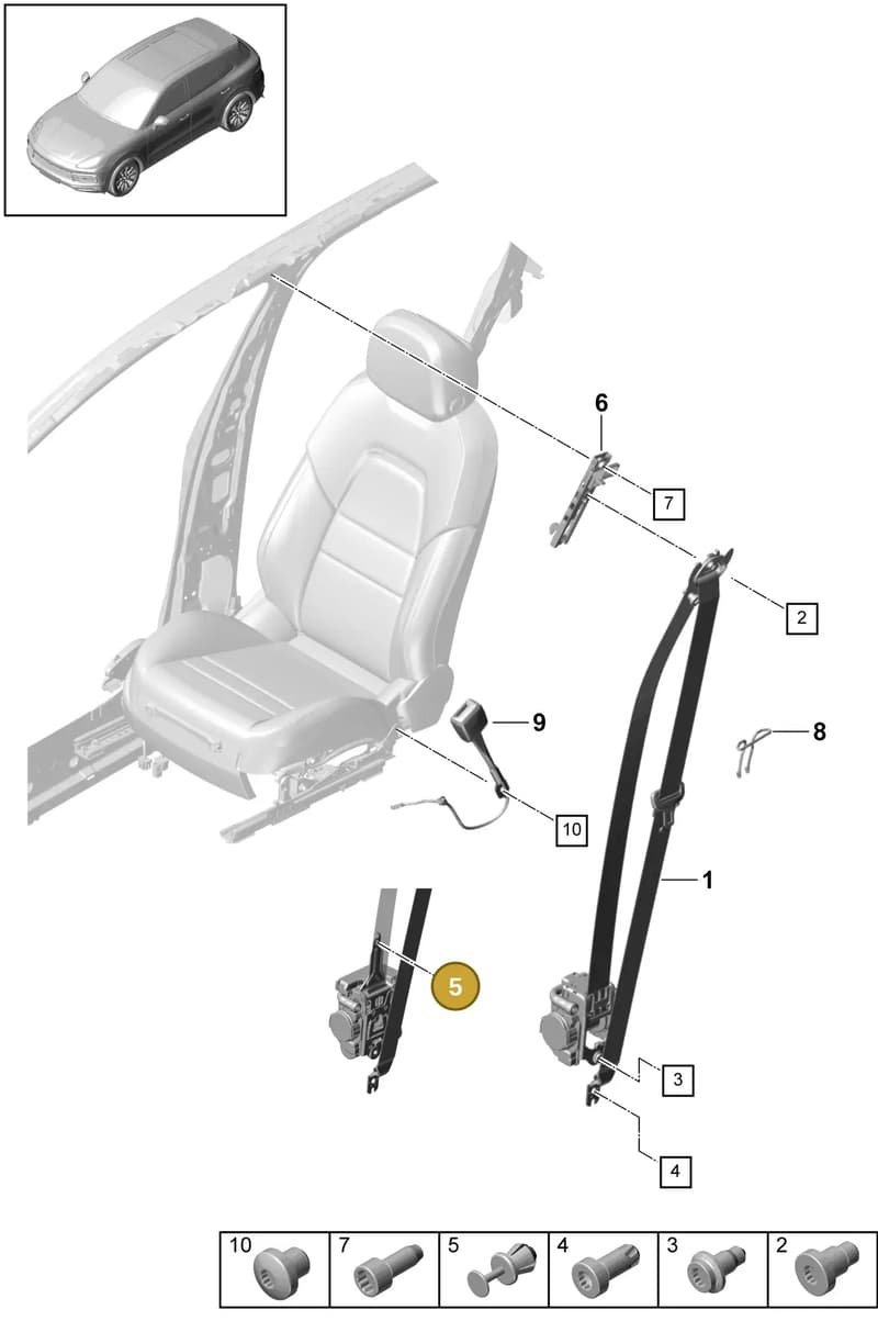 9Y0857807IN2 — Porsche Cayenne Diesel V6 (2017-2023) diagram p51812000, position 5