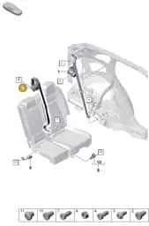 9Y0857807OB8 Porsche Three-Point Safety Belt (Cohiba Brown OB8)