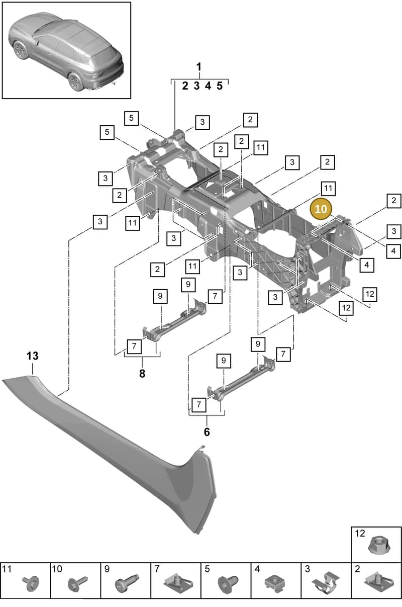 9Y0858081 — Porsche Cayenne (2017-2023) diagram p51809030, position 10
