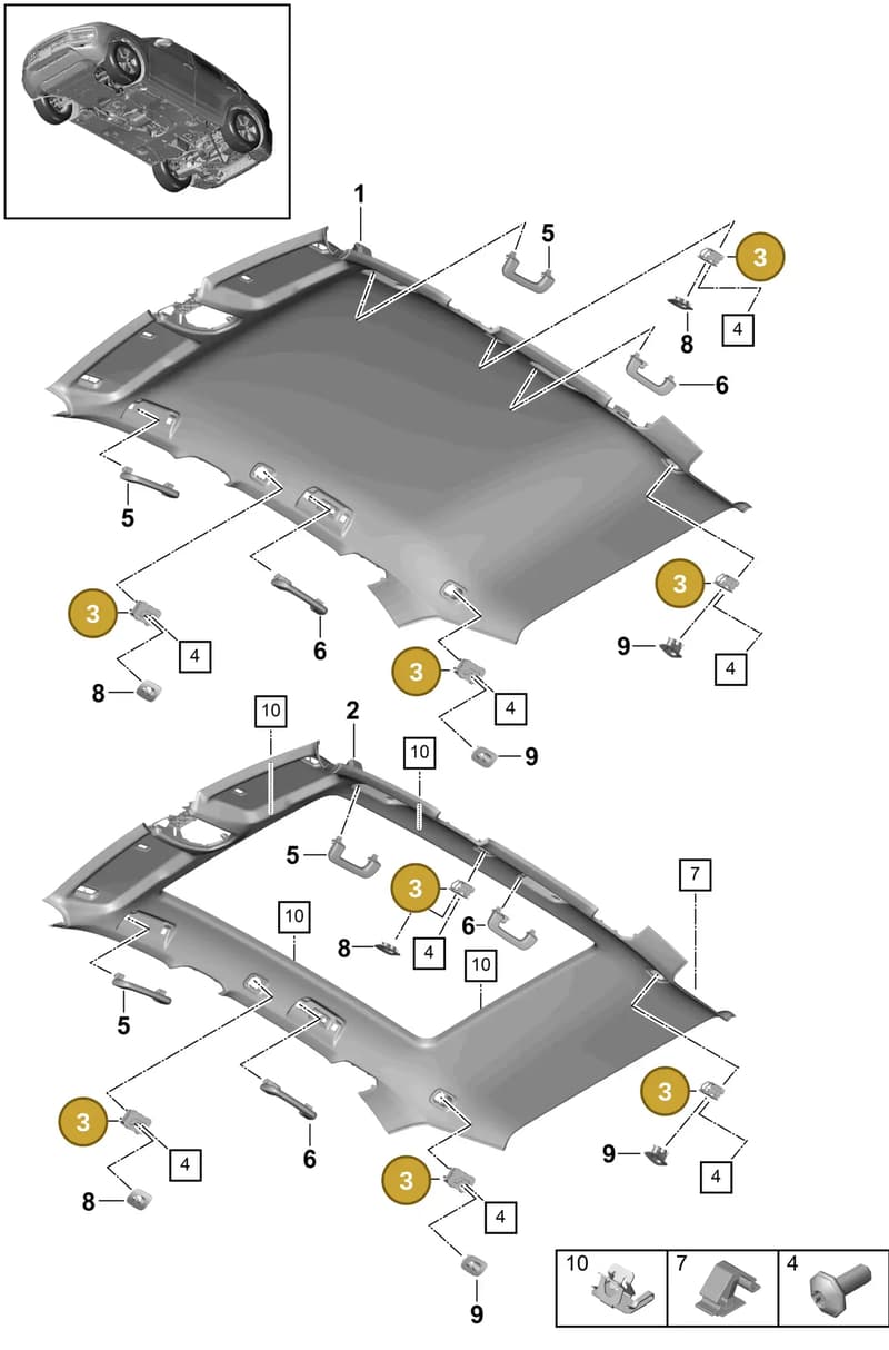 9Y0861687OS1 — Porsche Cayenne (2017-2023) diagram p51807030, position 3