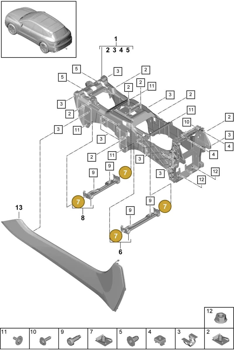 9Y0863136 — Porsche Cayenne (2017-2023) diagram p51809030, position 7