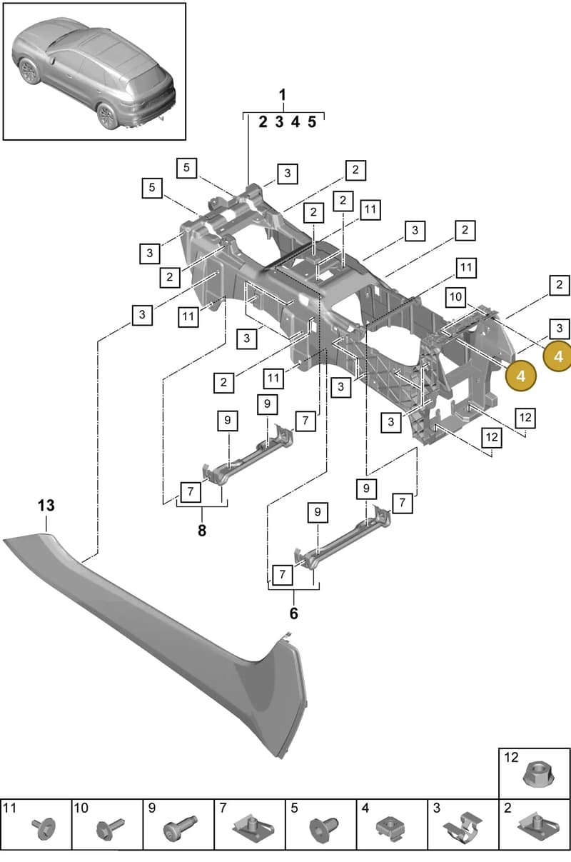 9Y0863301 — Porsche Cayenne (2017-2023) diagram p51809030, position 4
