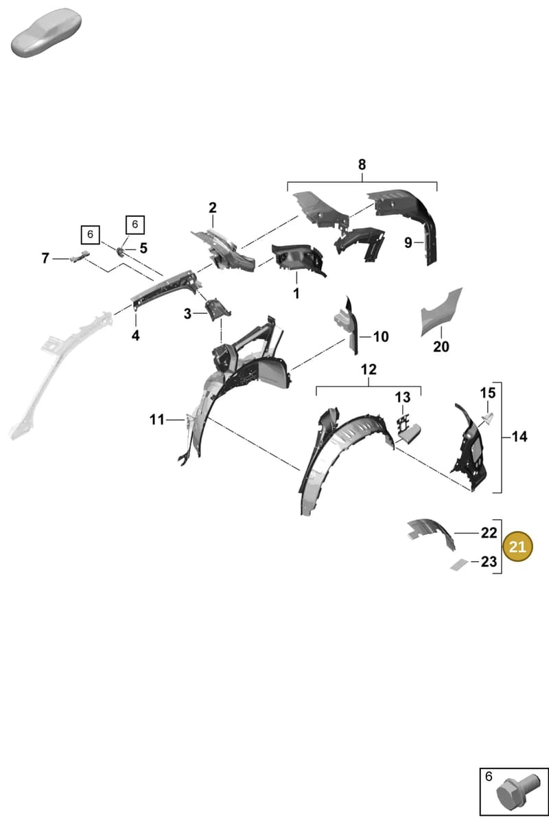 9Y0863633A — Porsche Cayenne Coupe (2023-2023) diagram p60801540, position 21