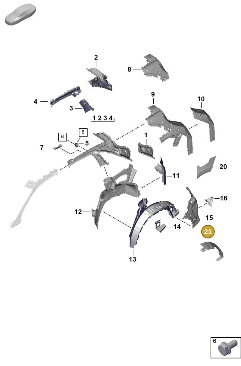 9Y0863633 — Porsche Cayenne Coupe (2023-2023) diagram p60801520, position 21