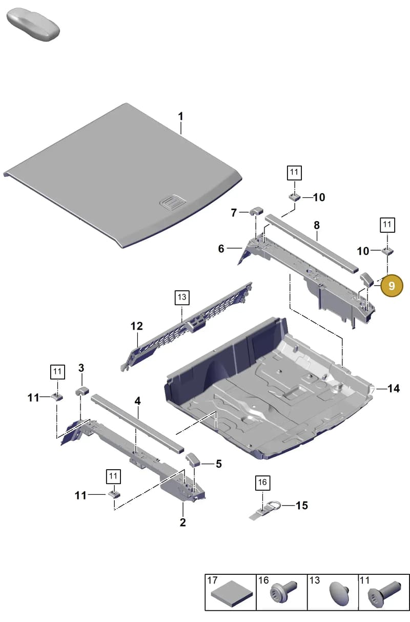 9Y0863658DK4 — Porsche Cayenne Coupe (2023-2023) diagram p60807550, position 9
